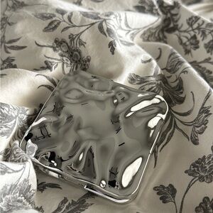 Silver Metallic Compact Mirror